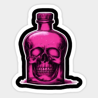 Pink Skull Poison Sticker